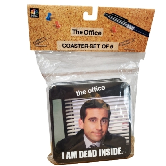 New Silver Buffalo The Office I Am Dead Inside Michael Scott Coaster Set of 6 - Picture 1 of 6
